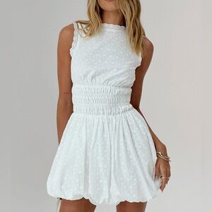Princess Polly Vittoria Bubble Hem Mini Dress White